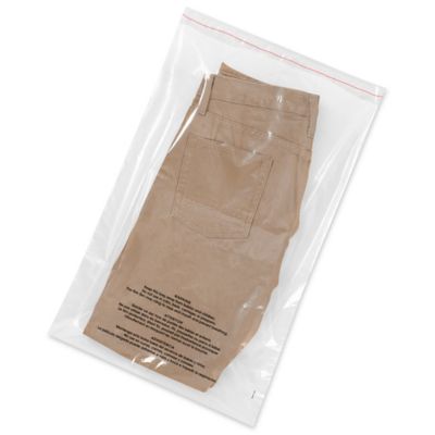 Resealable Suffocation Warning Bags with Vent Hole - 1.5 Mil, 10 x 15