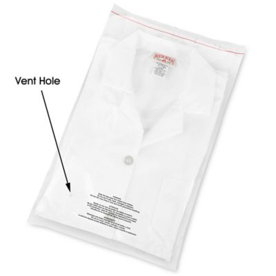 Resealable Suffocation Warning Bags with Vent Hole - 1.5 Mil, 12 x 18" S-20701