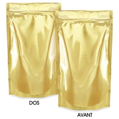 Glossy Stand-Up Barrier Pouches - 7 x 11 1/2 x 4", Gold S-20713GLD