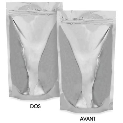 Glossy Stand-Up Barrier Pouches - 7 x 11 1/2 x 4", Silver S-20713SIL