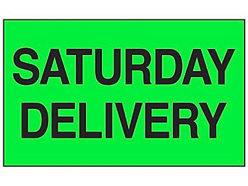 "Saturday Delivery" Label - 3 x 5"