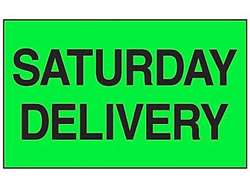 "Saturday Delivery" Label - 3 x 5" S-20726