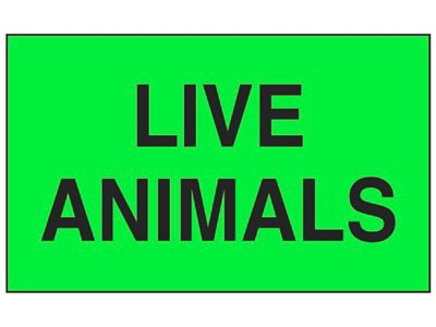 "Live Animals" Label - 3 x 5" S-20728 - Uline