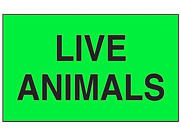 "Live Animals" Label - 3 x 5"