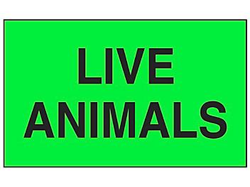 "Live Animals" Label - 3 x 5" S-20728