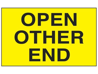 Étiquettes adhésives – « Open Other End », 3 x 5 po