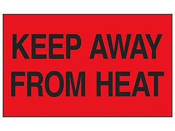 "Keep Away From Heat" Labels - 3 x 5"