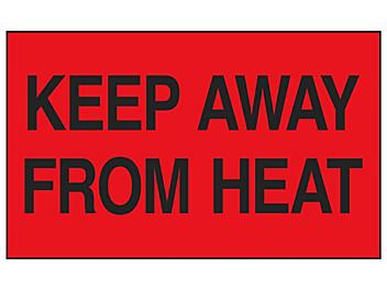 "Keep Away From Heat" Labels - 3 x 5" S-20731