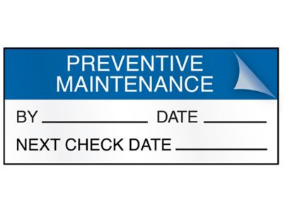 Self-Laminating Inspection Labels - "Preventive Maintenance" S-20763