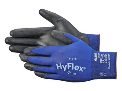 Ansell 11-618 HyFlex General Purpose Gloves,Black/Blue,7,PR