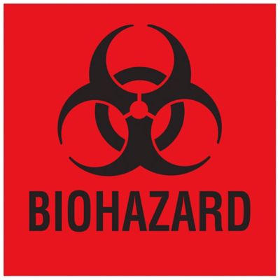 Biohazard Labels - 6 x 6", Paper S-20794