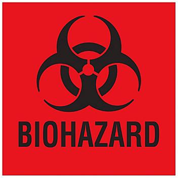 Biohazard Labels - 6 x 6", Paper S-20794
