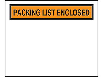 "Packing List Enclosed" Banner Envelopes - Orange, 4 1/2 x 5 1/2" S-207