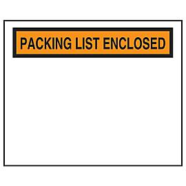 "Packing List Enclosed" Banner Envelopes - Orange, 4 1/2 x 5 1/2"