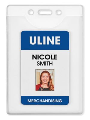 Name Badge Holders - 4 x 3, Wide, Clip-On Style S-10444 - Uline