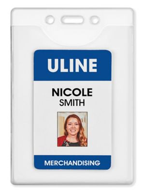 Name Badge Holders - 3 x 4", Vertical, Pre-Punched S-20816