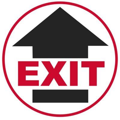 Warehouse Floor Sign - Exit, 17 Diameter S-20846 - Uline