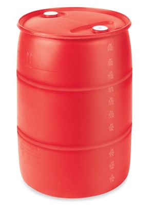 Red Plastic Drum 55 Gallon Closed Top S 20853 Uline 5672