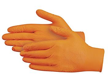Uline Secure Grip&trade; Nitrile Gloves - Powder-Free, Orange, 2XL S-20863O-2X