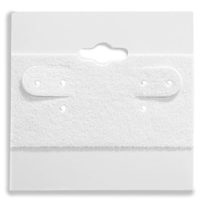 Earring Cards - White - ULINE - 2 Packs of 100 - S-20873W