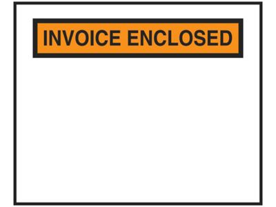 "Invoice Enclosed" Banner Envelopes - Orange, 4 1/2 x 5 1/2" S-209