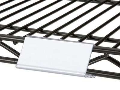 Porte-étiquettes inclinés avec cartes pour rayonnage en fil de métal – 3 po