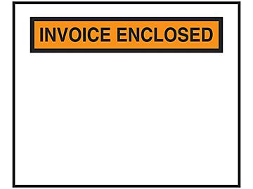 "Invoice Enclosed" Banner Envelopes - Orange, 4 1/2 x 5 1/2"