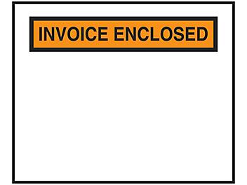 "Invoice Enclosed" Banner Envelopes - Orange, 4 1/2 x 5 1/2" S-209