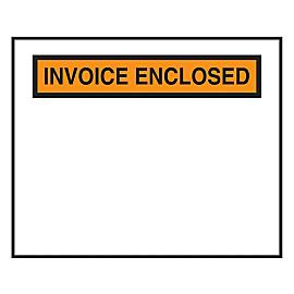 "Invoice Enclosed" Banner Envelopes - Orange, 4 1/2 x 5 1/2"