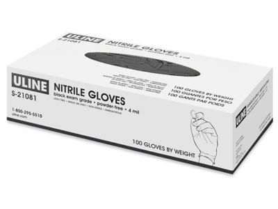 Uline Secure Grip™ Nitrile Gloves - Powder-Free, Black, Large