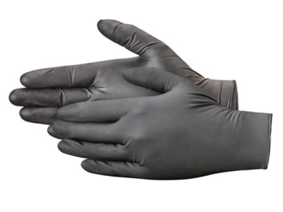  Uline Black Exam Grade Nitrile Gloves - Powder-Free