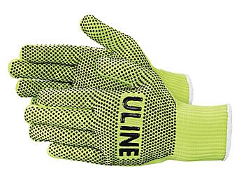 Hi-Vis PVC Dot Knit Gloves - Lime, Large S-21092G-L