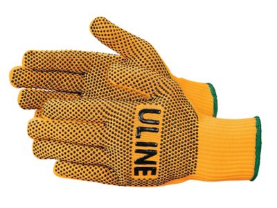 Safety Works Large Hi-Vis Yellow Brahma Seamless Knit MicroSurface Grip  Glove Latex WA3173A