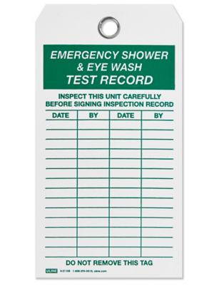 Eye Wash Station Inspection Plastic Tags, SKU: TG-1266