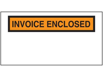 "Invoice Enclosed" Banner Envelopes - Orange, 5 1/2 x 10" S-2112