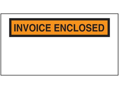 "Invoice Enclosed" Banner Envelopes - Orange, 5 1/2 x 10" S-2112