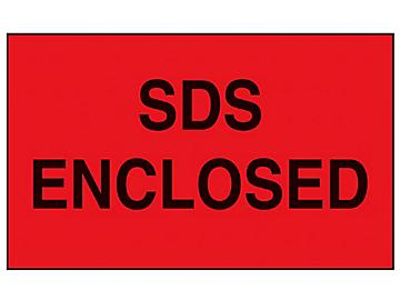 "SDS Enclosed" Label - 3 x 5"