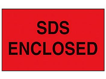 "SDS Enclosed" Label - 3 x 5" S-21124