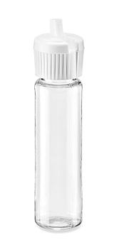 Clear Cylinder Bottles Bulk Pack - 1 oz, Flip Top Cap S-21129B