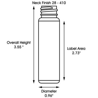 Clear Cylinder Bottles Bulk Pack - 1 oz, Flip Top Cap S-21129B - Uline