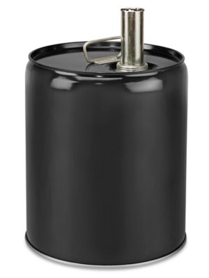Steel Pail - 5 Gallon, Closed Top, Unlined, Black S-21134BL
