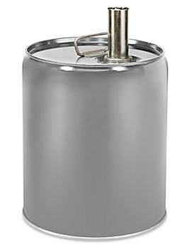 Steel Pail - 5 Gallon, Closed Top, Unlined, Gray S-21134GR