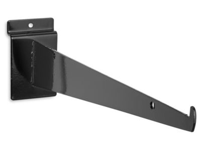 Support à tablette pour panneaux rainurés – 12 po, noir
