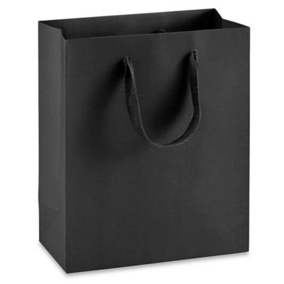 Ribbon Handle Eurototes - 8 x 4 x 10", Cub, Black S-21150BL