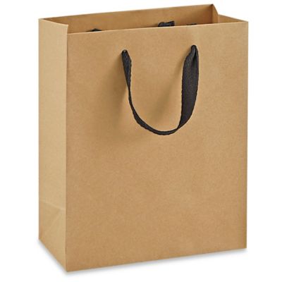 Folded Top Paper Bags White Ribbon Handles