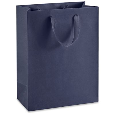 10 BOLSAS PAPEL CON ASA AZUL 21 CM