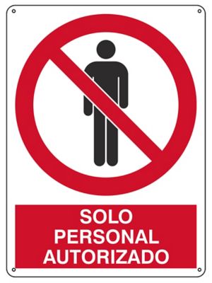 "Solo Personal Autorizado" Sign - Plastic S-21164P