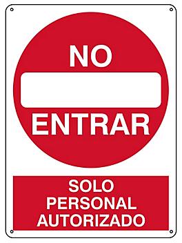 "No Entrar Solo Personal Autorizado" Sign - Plastic S-21165P