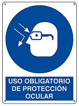 "Uso Obligatorio de Protección Ocular" Sign - Plastic S-21172P