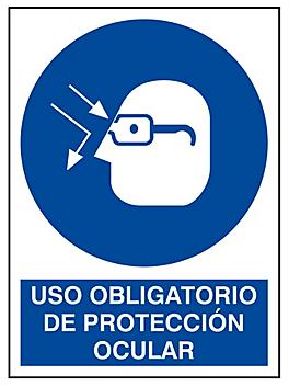 "Uso Obligatorio de Protección Ocular" Sign - Vinyl, Adhesive-Backed S-21172V